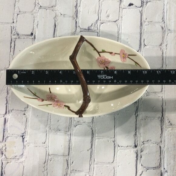 Vintage Metlox Pottery Poppytrail  Peach Blossom Divided Serving Dish. - Picture 6 of 8